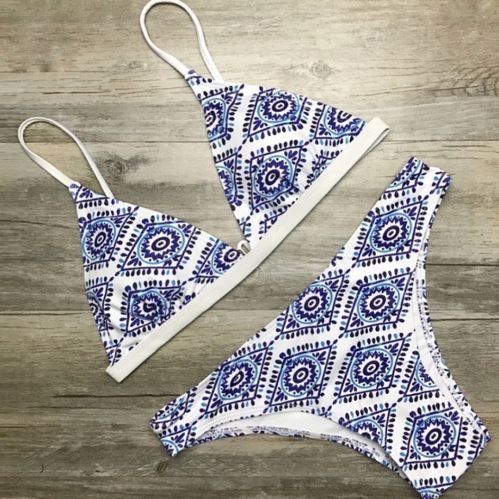 Blue Patterned Bikini - Picture 2 of 3